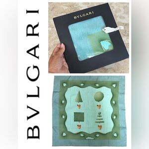 New! Rare BVLGARI Scarf Tree Pattern 100% Silk by Davide Pizzigoni 90x90